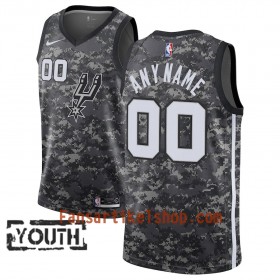San Antonio Spurs Trikot Benutzerdefinierte 2018-19 Nike City Edition Schwarz Swingman - Kinder